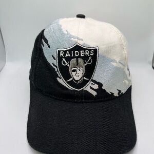 Vintage 90’s LA Raiders Paint Splash Logo Athletic NFL Pro Line Snapback Hat Cap